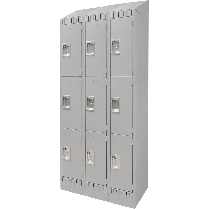 Casiers à 3 niveaux, lot de 3, 91 x 45 x 218 cm, acier, gris, démontés