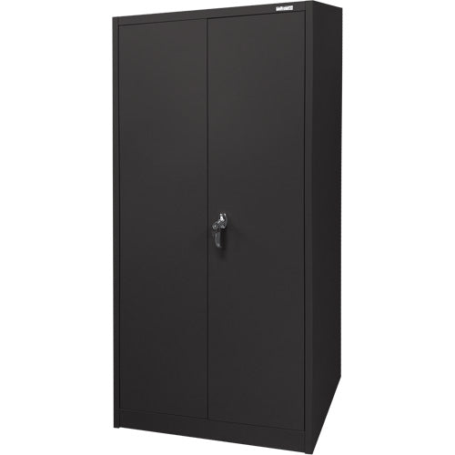 Storage Cabinet, Steel, 4 Shelves, 66" H x 30" W x 15" D, Black
