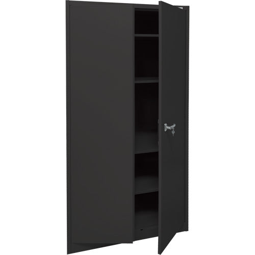 Storage Cabinet, Steel, 4 Shelves, 78" H x 36" W x 24" D, Black