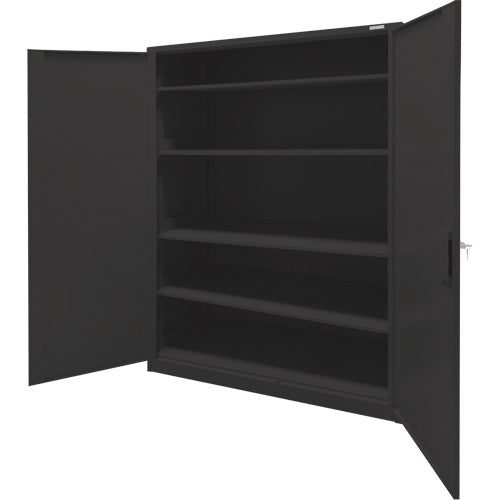 Storage Cabinet, Steel, 4 Shelves, 78" H x 48" W x 24" D, Black