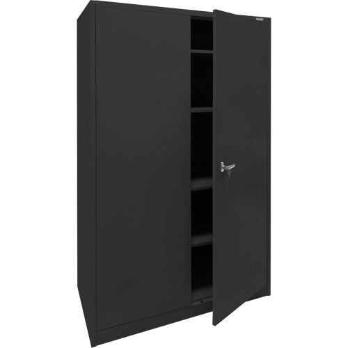 Storage Cabinet, Steel, 4 Shelves, 78" H x 48" W x 24" D, Black