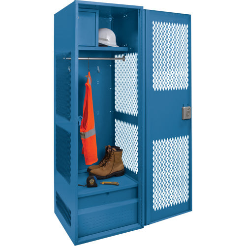 Gear Locker with Door, Steel, 24" W x 24" D x 72" H, Dark Blue