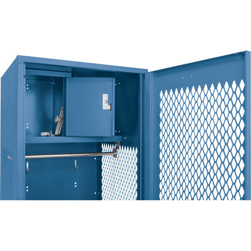 Gear Locker with Door, Steel, 24" W x 18" D x 72" H, Dark Blue