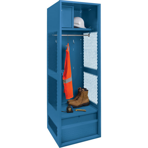 Gear Locker, Steel, 24" W x 18" D x 72" H, Dark Blue
