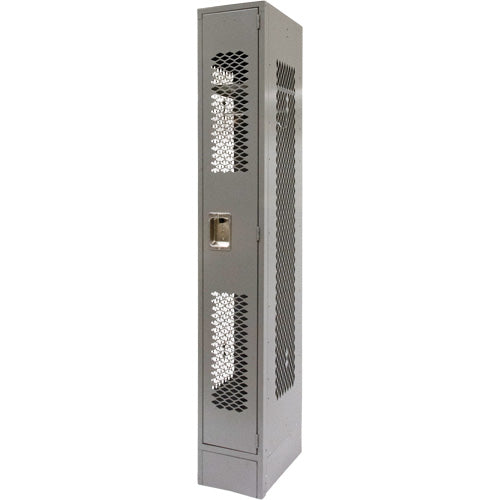 Vented Lockers, 12" x 18" x 78", Steel, Grey, Knocked Down, Perforated