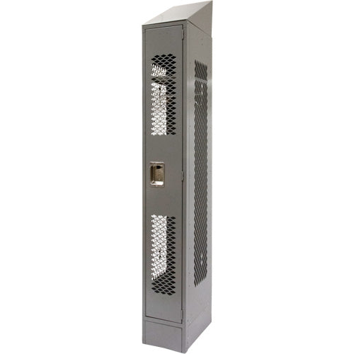 Vented Lockers, 12" x 18" x 88", Steel, Grey, Knocked Down, Perforated