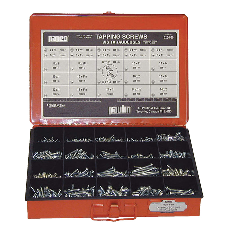 Assortiment de vis autotaraudeuses à tête cylindrique