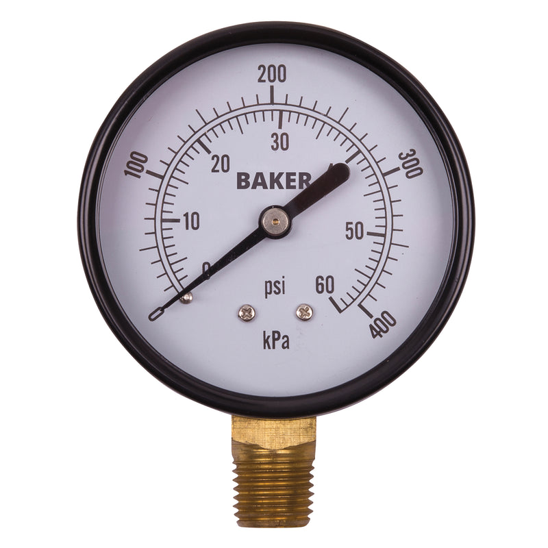Manomètres, 2-1/2", 0 - 60 psi, montage inférieur, analogiques