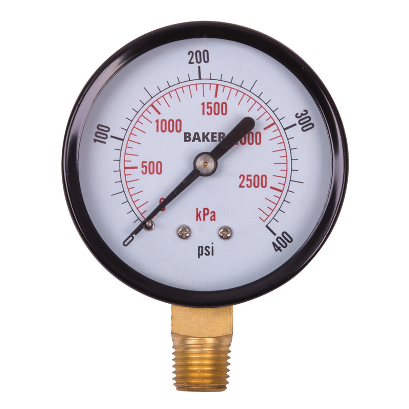 Manomètres, 2-1/2", 0 - 400 psi, montage inférieur, analogiques