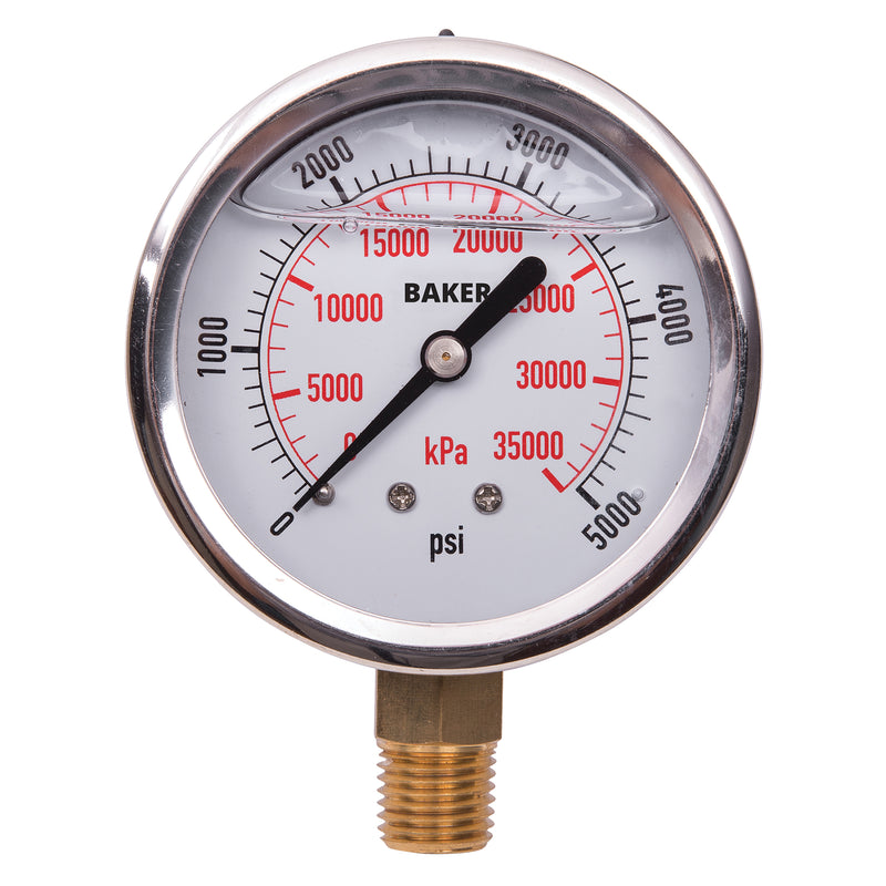 Manomètres, 2-1/2", 0-5 000 psi/0-35 000 kPa, montage inférieur, analogiques à remplissage liquide
