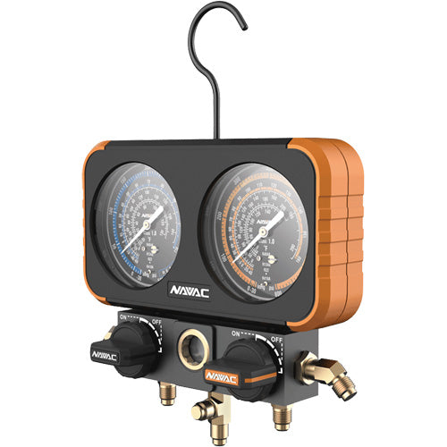 Impact-Resistant Pro Plus Manifold Gauge, 3-1/8" , 500 - 800 psi, Bottom Mount, Analogue