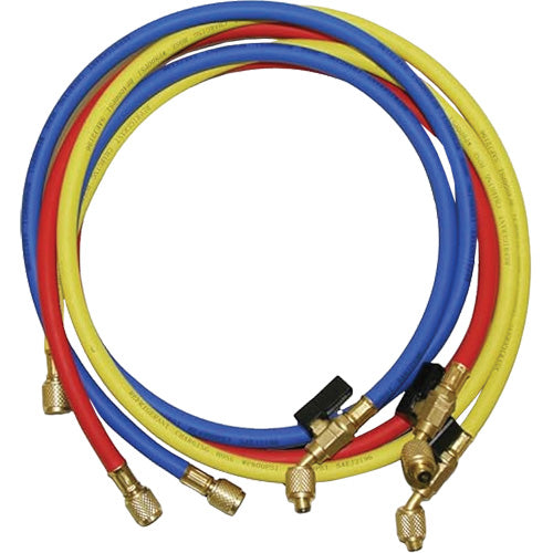 Ball Valve Refrigerant Charging Hoses with 1/4" SAE fittings