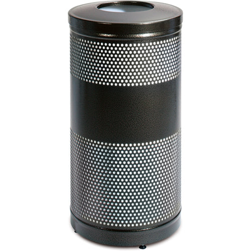Classic Series Outdoor Waste Containers, Metal, 25 US gal.