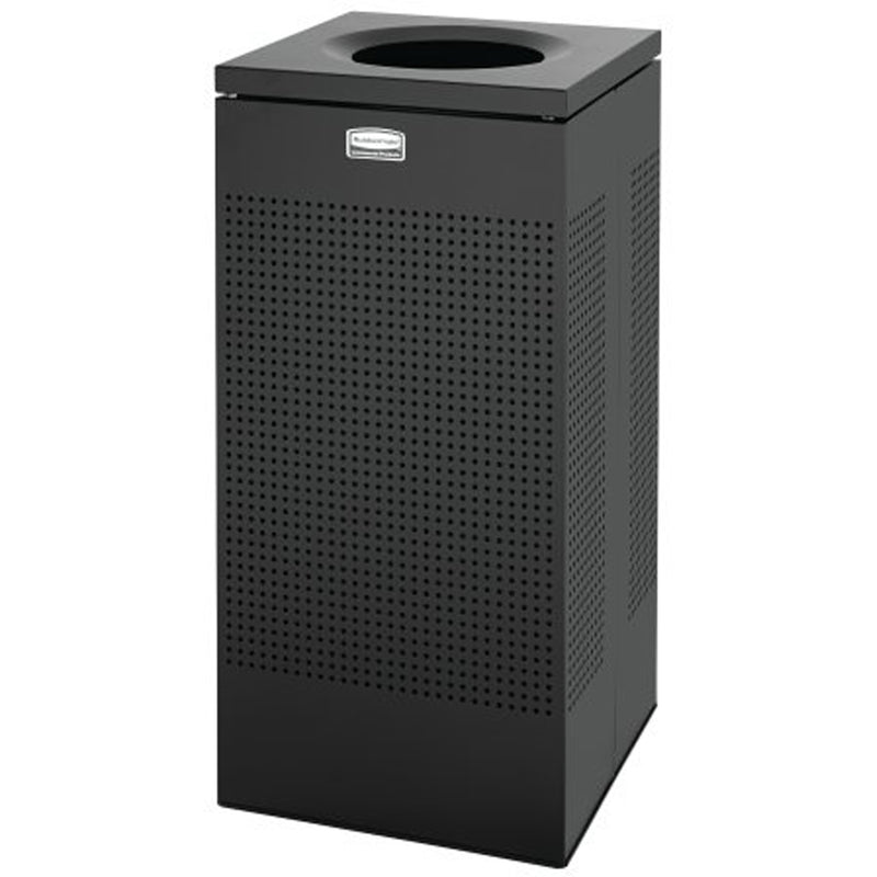Poubelle carrée à couvercle ouvert Silhouette, acier, 20 gal. US.