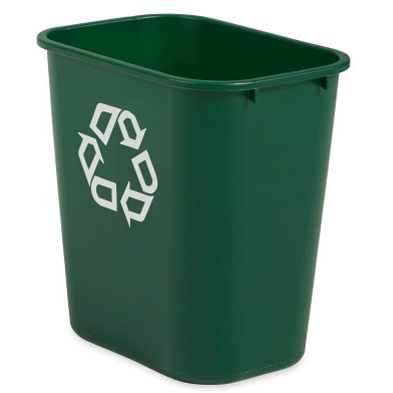 Corbeille de recyclage moyenne, côté bureau, plastique, 28 pintes US