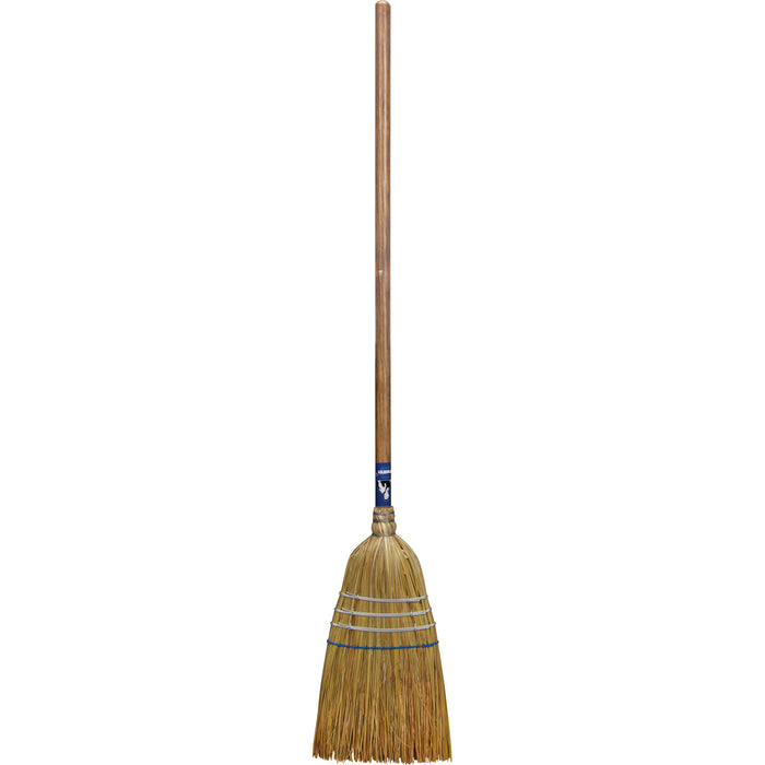 Industrial Corn Broom, 3-String, Wood Handle