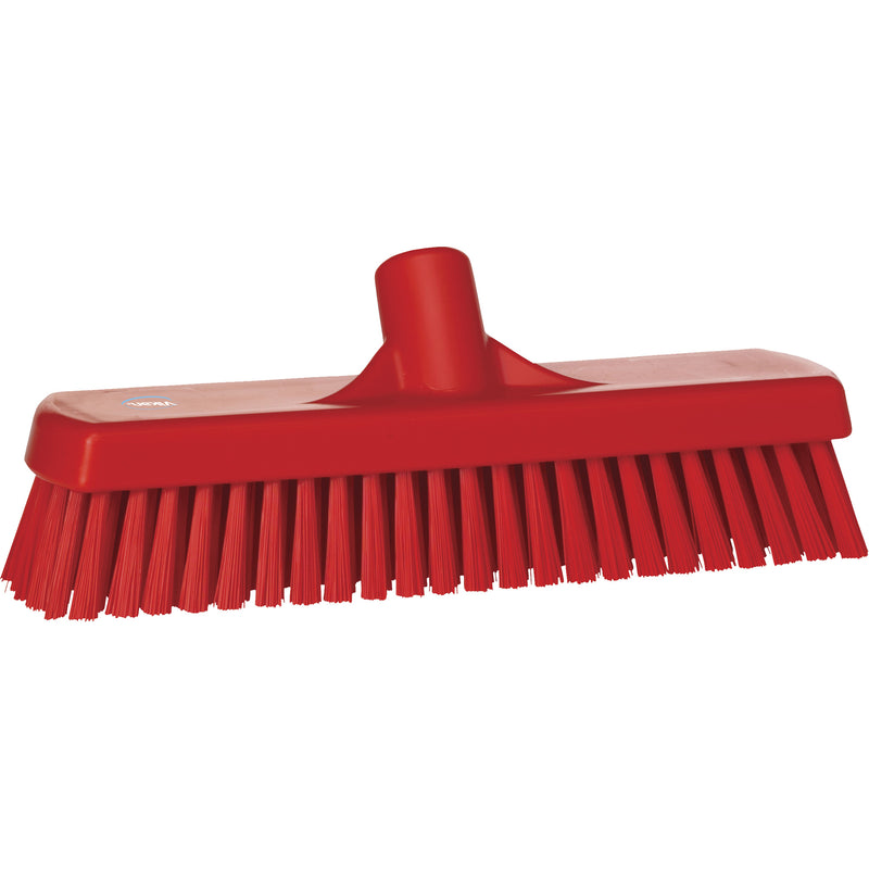 Brosse à récurer pour terrasses et murs, poils durs, 30,5 cm, polyester, rouge