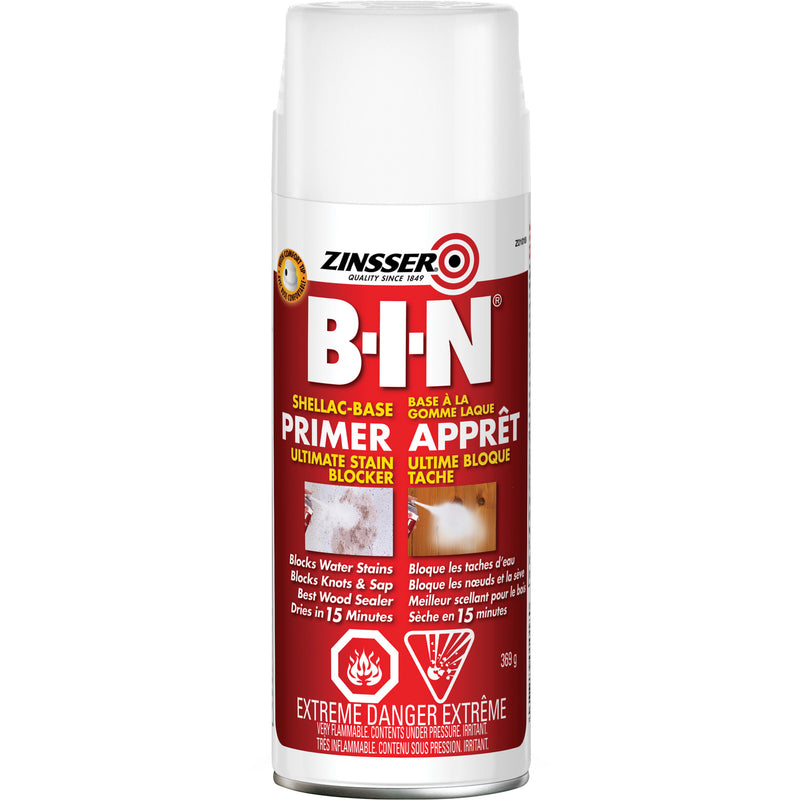 Apprêt scellant à base de gomme laque BIN®, 369 g, aérosol, blanc