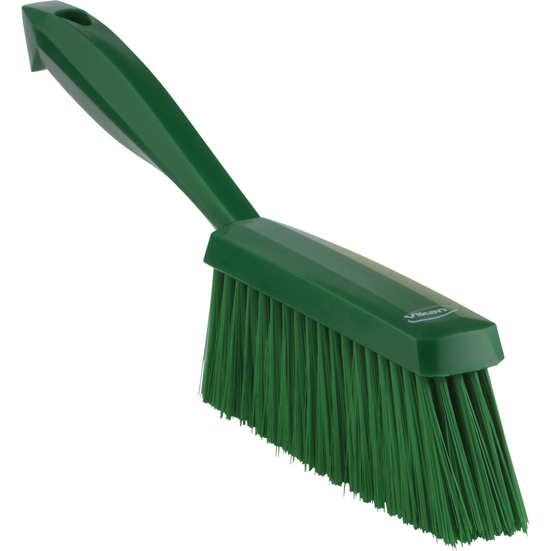 Brosse d'établi, poils souples, 33 cm de long, verte