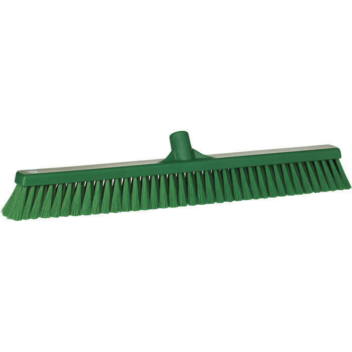 Small Particle Push Broom Head, Fine Bristles, 24", Polyester, Green