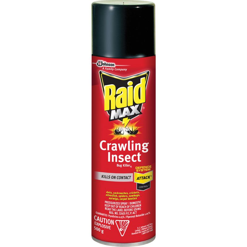 Raid® Max® Insecticide pour insectes rampants, 500 g, aérosol, base solvantée