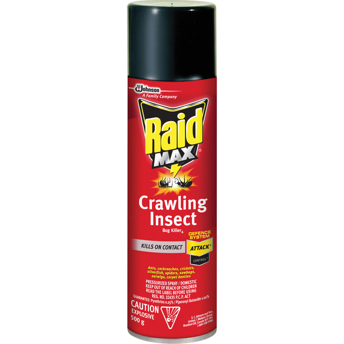 Raid® Max® Crawling Insect Bug Killer, 500 g, Aerosol Can, Solvent Base