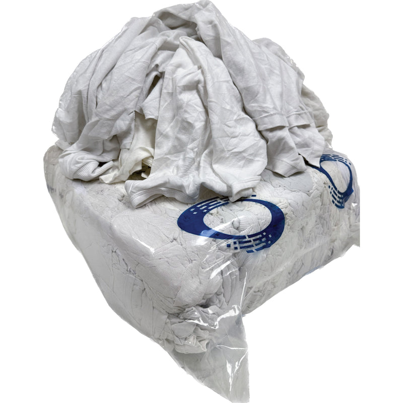 Chiffons d'essuyage, coton/polaire, blancs, 25 lb