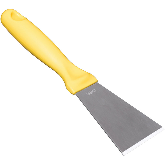 Large Stainless Steel Scraper, Yellow, 3" W x 9" L
