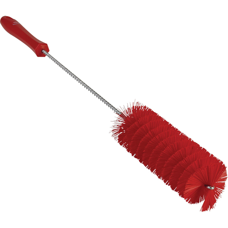 Brosse à valve de 5 cm, poils moyens, longueur de 50 cm, rouge