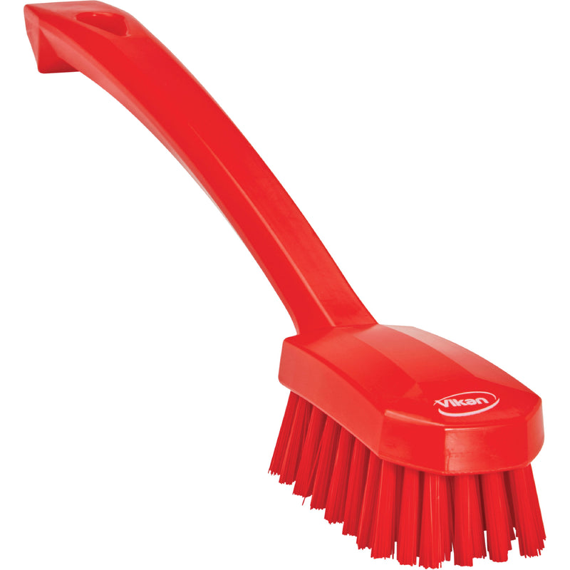 Petite brosse utilitaire, poils moyens, 10-1/4" de long, rouge