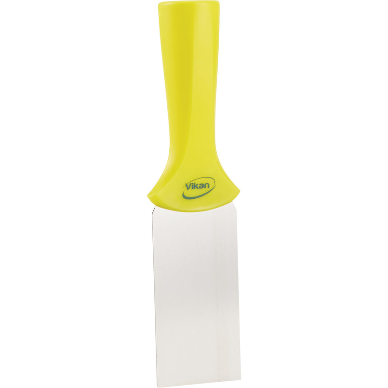 Grattoir en acier inoxydable monté sur poignée, jaune, 5,1 cm (l) x 20,3 cm (L)