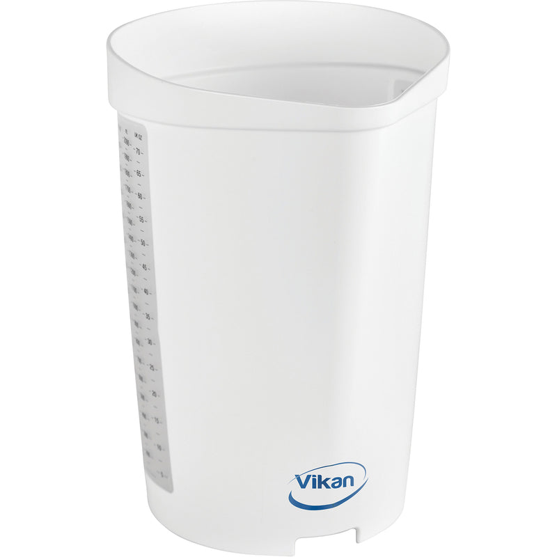 Pichet doseur, plastique, blanc, 65 oz.