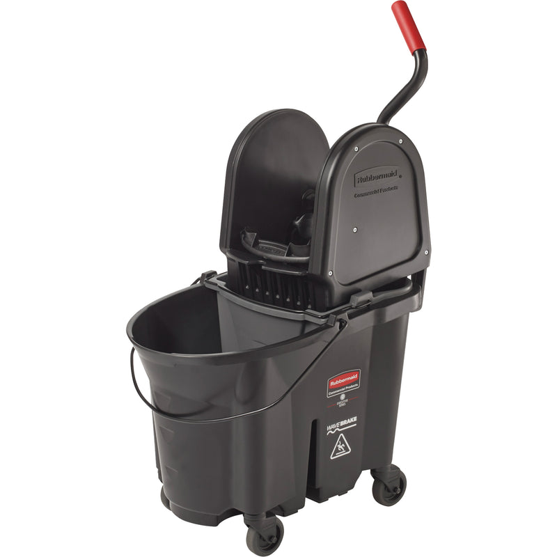 Seau et essoreuse Wavebrake®, pression vers le bas, 35 pintes (8,75 gal US), noir