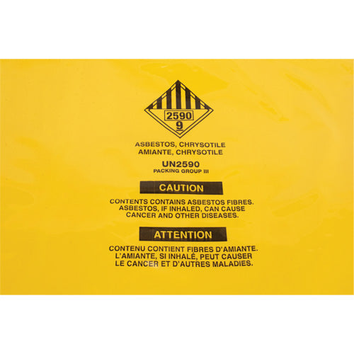 Hazardous Waste Liners, Asbestos, 40" L x 26" W, 3 mils