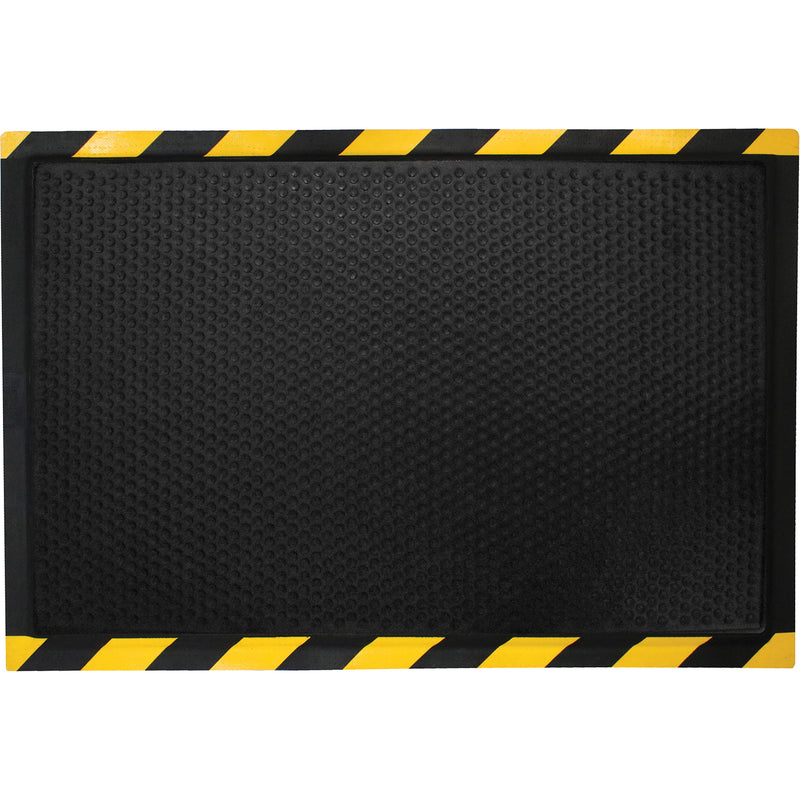 Tapis antifatigue DuraComfort, à bulles, 90 cm x 150 cm x 1,27 cm, noir/jaune, nitrile