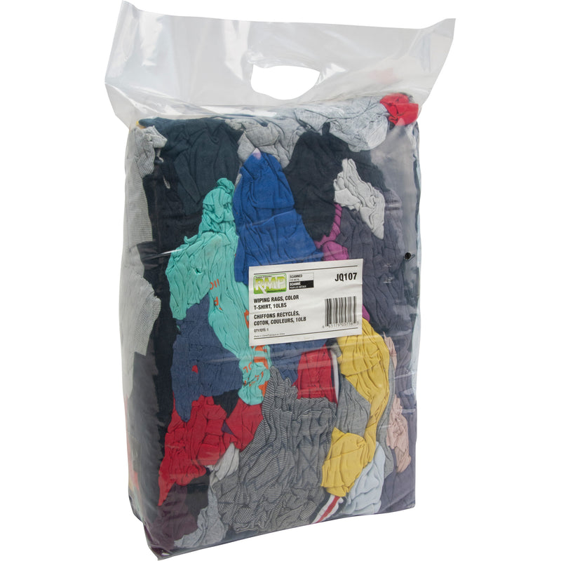 Chiffons d'essuyage en matériaux recyclés, coton, couleurs mélangées, 10 lb