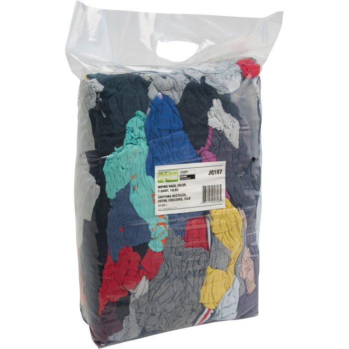 Recycled Material Wiping Rags, Cotton, Mix Colours, 10 lbs.