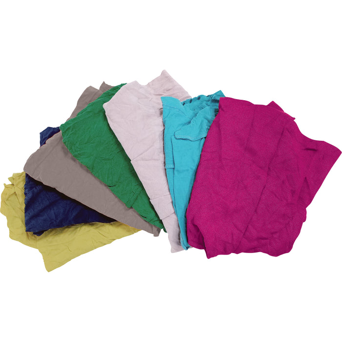Recycled Material Wiping Rags, Cotton, Mix Colours, 10 lbs.