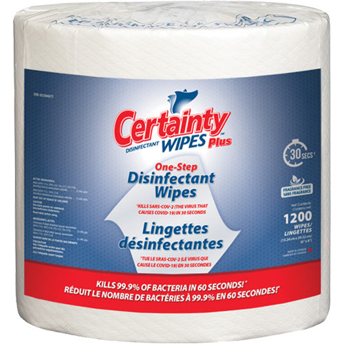 Plus Disinfectant Wipes, 8" x 6", 1200 Count