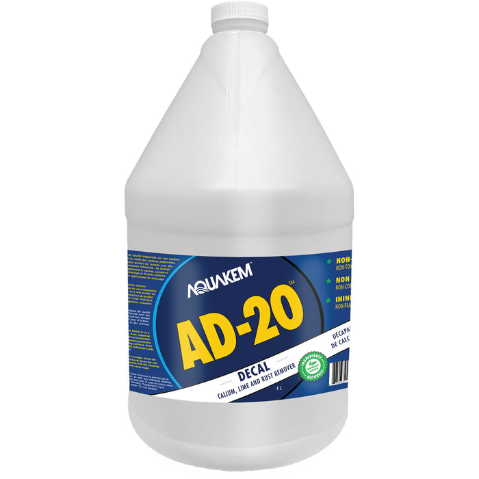 AD20™ Decal™ Eco-Friendly Industrial Grade Calcium, Lime & Rust Stain Remover White Label, Jug