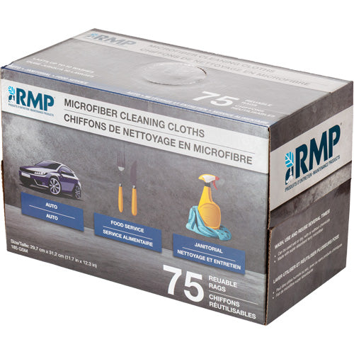 Washable Cleaning Cloths, Microfibre, White
