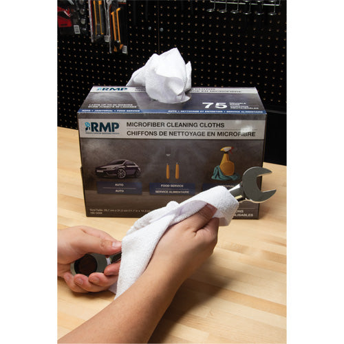 Washable Cleaning Cloths, Microfibre, White