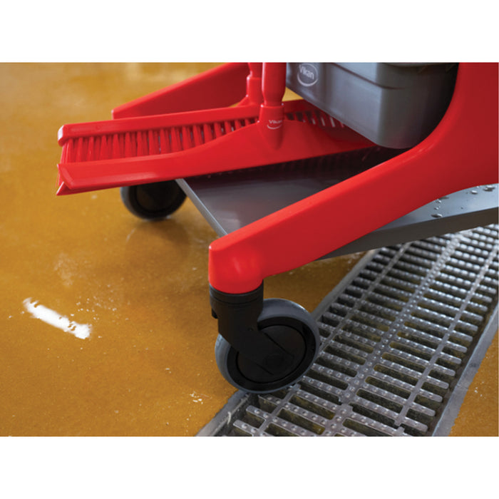 HyGo Mobile Cleaning Station, 30.7" x 20.9" x 40.6", Plastic/Stainless Steel, Red