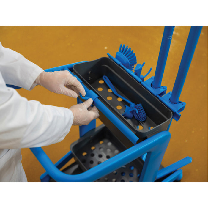 HyGo Mobile Cleaning Station, 30.7" x 20.9" x 40.6", Plastic/Stainless Steel, Red