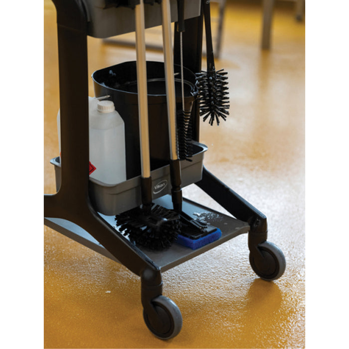 HyGo Mobile Cleaning Station, 30.7" x 20.9" x 40.6", Plastic/Stainless Steel, Yellow