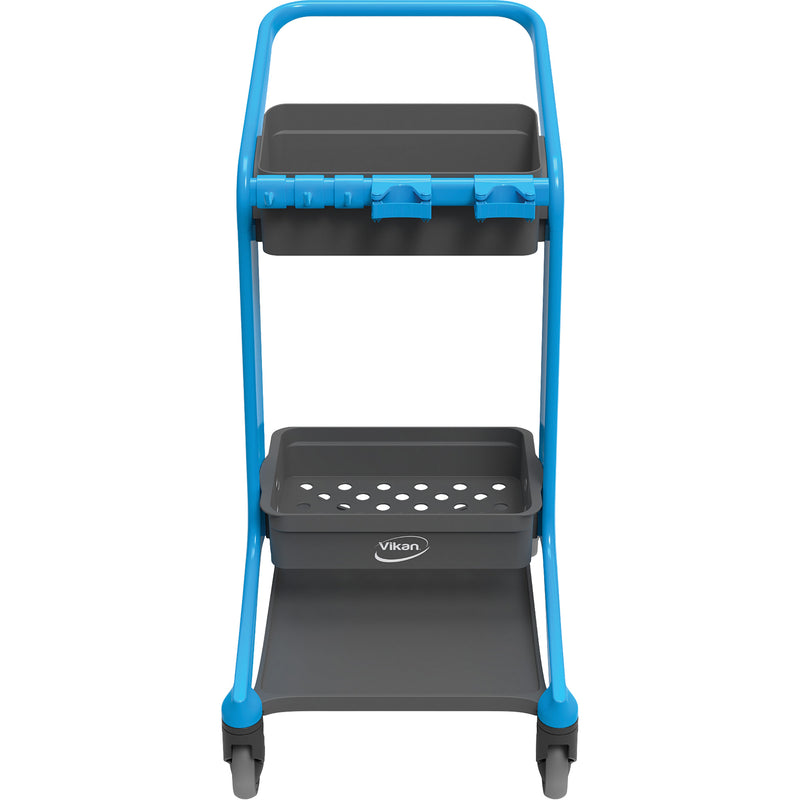 Station de nettoyage mobile HyGo, 78,7 x 53,9 x 103,9 cm, plastique/acier inoxydable, bleu