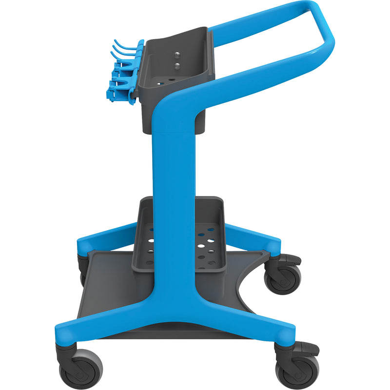 Station de nettoyage mobile HyGo, 78,7 x 53,9 x 103,9 cm, plastique/acier inoxydable, bleu