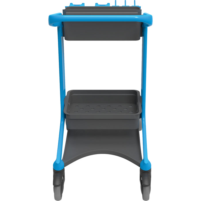 HyGo Mobile Cleaning Station, 30.7" x 20.9" x 40.6", Plastic/Stainless Steel, Blue