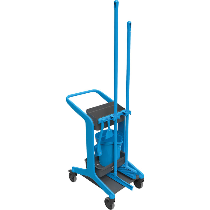 HyGo Mobile Cleaning Station, 30.7" x 20.9" x 40.6", Plastic/Stainless Steel, Blue
