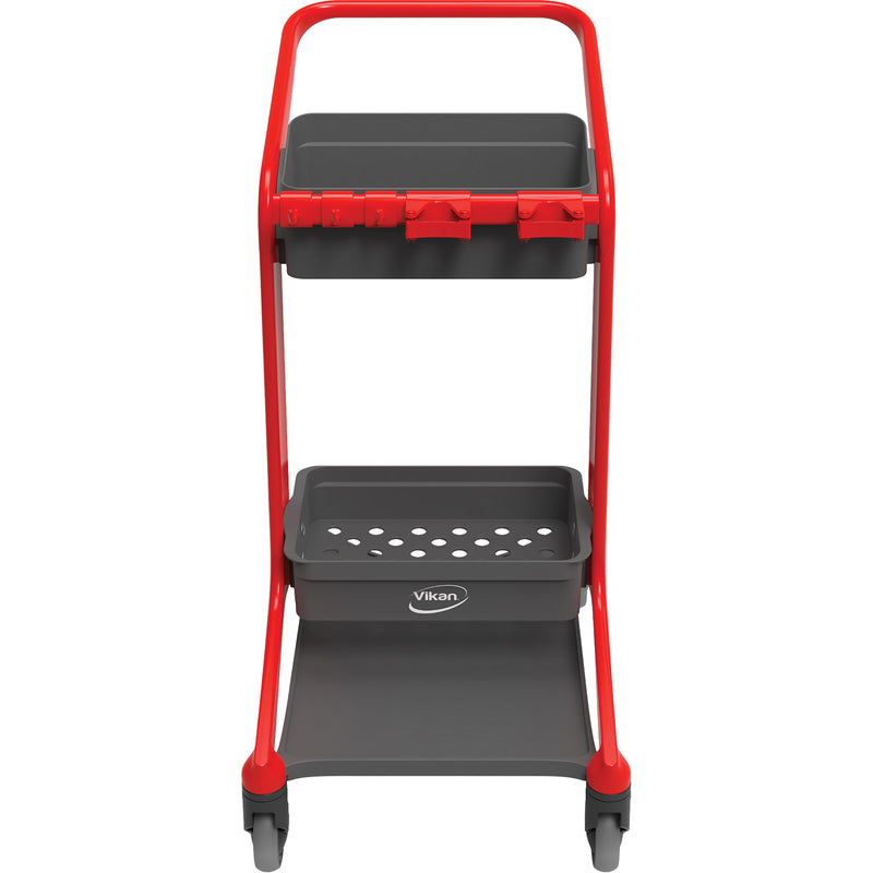 Station de nettoyage mobile HyGo, 78,7 x 53,9 x 103,9 cm, plastique/acier inoxydable, rouge